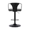 Armen Living Eagle Adjustable Height Swivel Gray Faux Leather and Black Wood Bar Stool with Black Metal Base LCEASWBABLGR - alternate 3